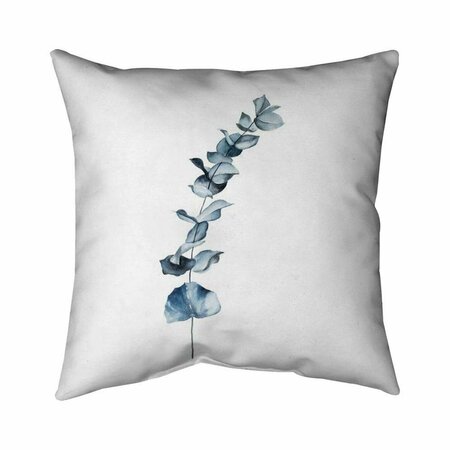 BEGIN HOME DECOR 20 x 20 in. Eucalyptus Blue Leaves-Double Sided Print Indoor Pillow 5541-2020-FL294